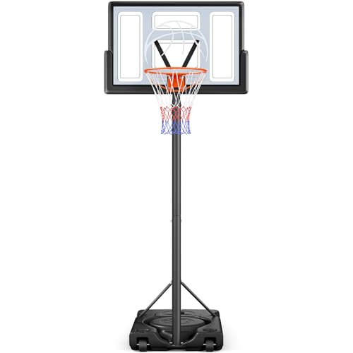 Yohood Basketball Hoop Outdoor 10ft Adjustable, Portable Basketball Hoop Goal System for Kids Youth and Adults in Backyard/Driveway/Indoor, 44 Inch Shatterproof Backboard and Larger Base - Image 2