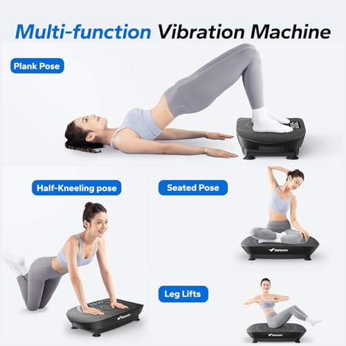 MERACH Vibration Plate Exercise Machine, Whole Body Workout Equipment for Women, Bluetooth and Silicone Pedal, Vibration Plate with Auto Mode, Vibrate Fitness Platform for Home (Black) - Image 7