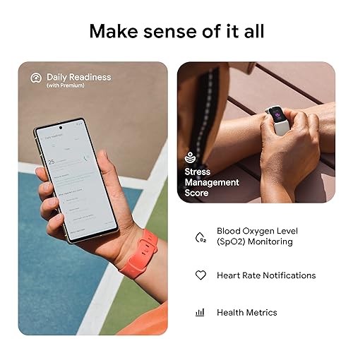 Fitbit Charge 6 Fitness Tracker with Google apps, Heart Rate on Exercise Equipment, 6-Months Premium Membership Included, GPS, Health Tools and More, Obsidian/Black, One Size (S & L Bands Included) - Image 4