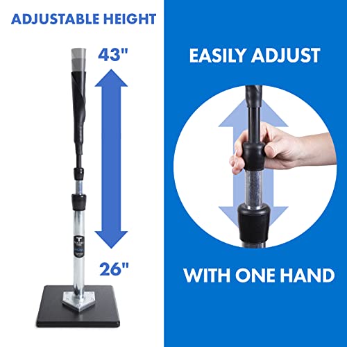 Tanner Tee The Original Batting Tee – Adjustable Pro Hitting Tee for Baseball & Softball, Steel Shaft, Composite Base, Hand-Rolled Rubber Top, 26"-43" Height - Image 5