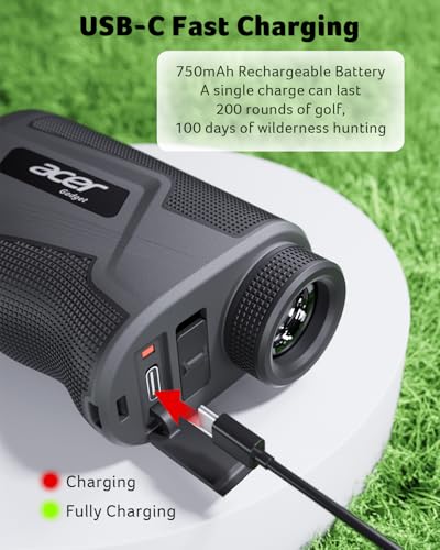 Acer Golf Rangefinder with Slope - 800Yards Range Finder for Hunting, 6X Magnification with Flag Pole Locking Vibration, Rechargeable Battery with Magnet Stripe Golf Accessories for Men, Gifts - Image 7