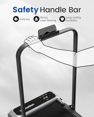 Walking Pad Treadmill with Handle Bar and Adjustable Incline, Compact Portable Treadmills for Home Office, 2.5HP Quiet Anti-Slip Under Desk Treadmills, 0.6-3.8 MPH Remote Speed Control, 265 LBS - Image 4