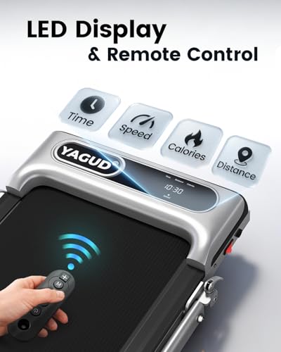 Yagud Walking Pad Treadmill for Home Office, Portable Under Desk Treadmill with Remote Control and LED Display, Walking Jogging Running Machine - Image 7