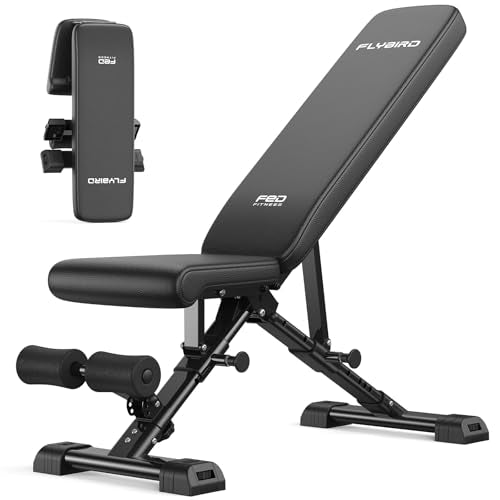 FLYBIRD WB5 Weight Bench, ASTM-Certified 800LBS Adjustable Weight Bench Workout Bench Foldable for Home Gym, 90° to -30° FID and 30in Extended Backrest for Bench Press Strength Training Exercise - Image 2