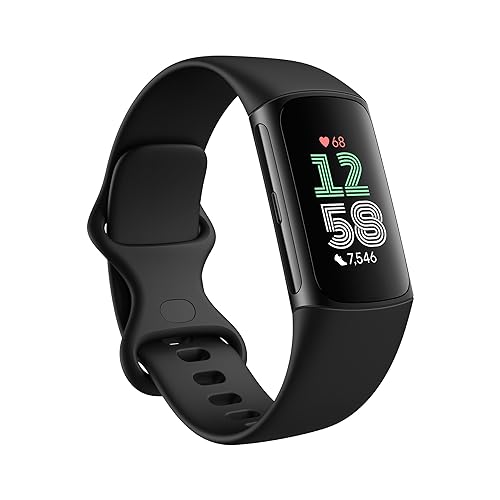 Fitbit Charge 6 Fitness Tracker with Google apps, Heart Rate on Exercise Equipment, 6-Months Premium Membership Included, GPS, Health Tools and More, Obsidian/Black, One Size (S & L Bands Included) - Image 2