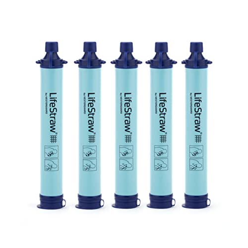 LifeStraw Personal Water Filter for Hiking, Camping, Travel, and Emergency Preparedness, 5 Pack, Blue - Image 2