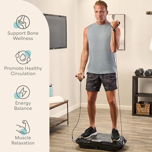 Lifepro Waver Vibration Plate Exercise Machine – High-Intensity Vibration Plate for Lymphatic Drainage – Full-Body Workout Vibrating Platform with Loop Bands – Fitness Equipment for Strength & Toning - Image 4
