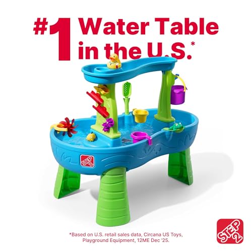 Step2 Rain Showers Splash Pond Water Table, Kids Water and Sand Activity Sensory Playset, Summer Outdoor Toys, 13 Piece Water Toy Accessories, For Toddlers 1.5+ Years Old, Blue & Green - Image 4