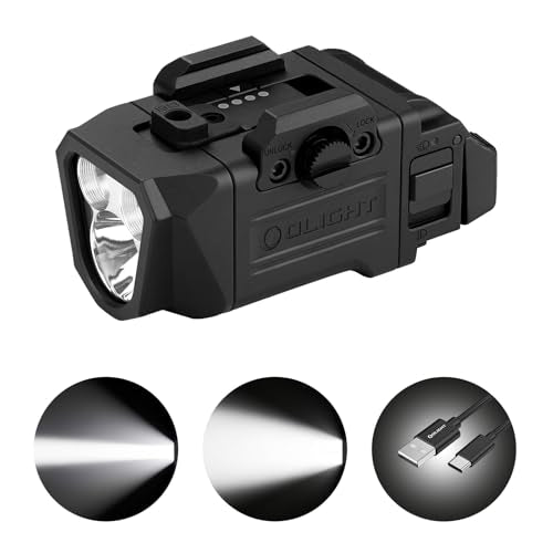 OLIGHT PL X Tactical Flashlight Rechargeable USB-C Dual Beams Strobe Combo 22,500 Candelas Spotlight and 1,200 Lumens Floodlight Adjustable & Reversible Lugs, for 1913 / GL Rail Mount (Matte Black) - Image 2