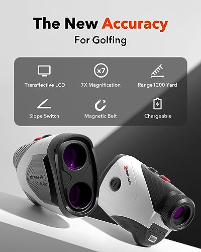 REDTIGER Golf Rangefinder with Slope Switch, 1200 Yards Range Finder Golfing, 7X Magnification, Flag Pole Locking Vibration, Rechargeable Range Finders with Magnet Stripe, GolfVue Series 1 - Image 3