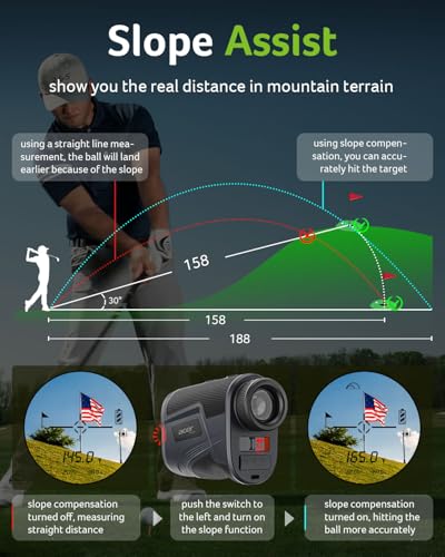 Acer Golf Rangefinder with Slope - 800Yards Range Finder for Hunting, 6X Magnification with Flag Pole Locking Vibration, Rechargeable Battery with Magnet Stripe Golf Accessories for Men, Gifts - Image 6