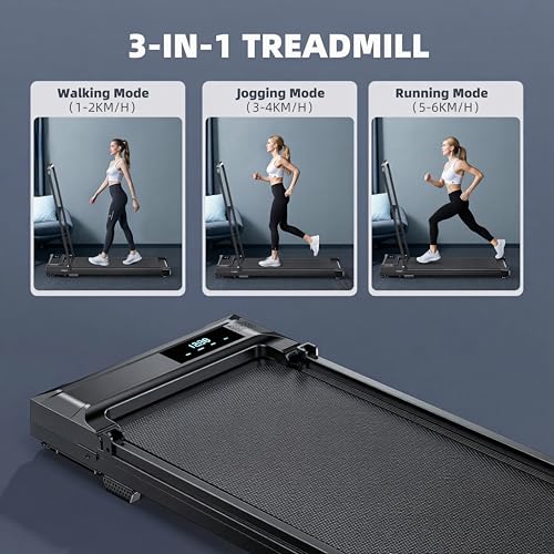 Walking Pad Treadmill for Home - Folding Treadmills with Handle Bar Portable Compact Fold up Indoor Foldable Handles Electric Walk Pads Small Spaces Mini Running Quiet Under Bed Office - Image 3