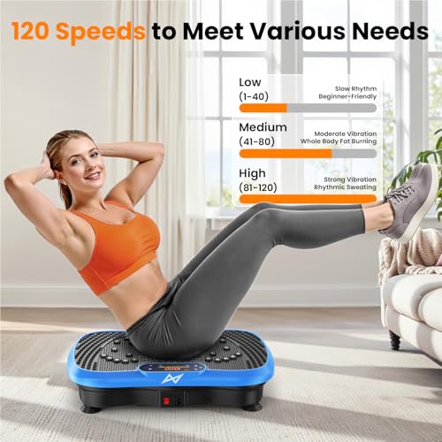 AXV Vibration Plate Fitness Platform Exercise Machine Vibrating Shaking Full Body Shaker Workout Vibrate Stand Shake Board Sport for Weight Loss Fat Burner for Gym Home Office - Image 6