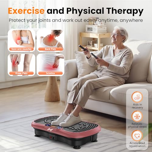 AXV Vibration Plate Fitness Platform Exercise Machine Vibrating Shaking Full Body Shaker Workout Vibrate Stand Shake Board Sport for Weight Loss Fat Burner for Gym Home Office - Image 4