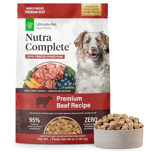 ULTIMATE PET NUTRITION Nutra Complete Freeze Dried Raw Dog Food, Veterinarian Formulated with Antioxidants, Prebiotics & Amino Acids (3 Pound, Beef) - Image 2
