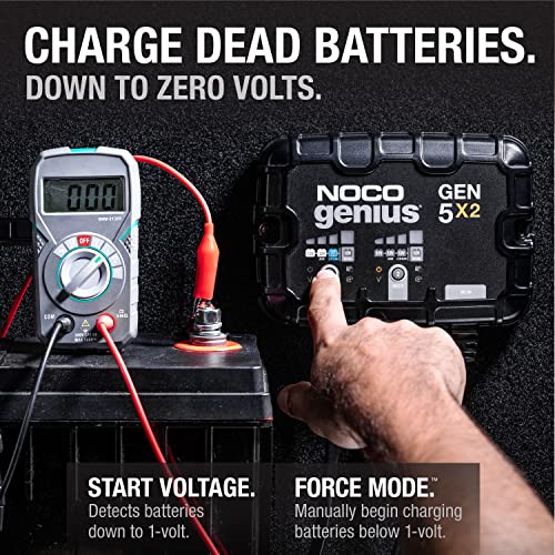 NOCO Genius GEN5X2: 2-Bank, 10A Onboard Battery Charger - 5A Per Bank, 12V Waterproof Marine Charger with Overcharge Protection & Temperature Compensation – for Lead-Acid & Lithium Batteries - Image 6