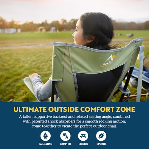 GCI Outdoor Comfort Pro Rocker Collapsible Rocking Chair & Outdoor Camping Chair, Indigo Blue - Image 5