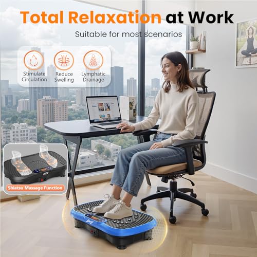 AXV Vibration Plate Fitness Platform Exercise Machine Vibrating Shaking Full Body Shaker Workout Vibrate Stand Shake Board Sport for Weight Loss Fat Burner for Gym Home Office - Image 7
