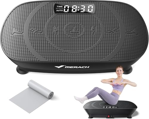 MERACH Vibration Plate Exercise Machine, Whole Body Workout Equipment for Women, Bluetooth and Silicone Pedal, Vibration Plate with Auto Mode, Vibrate Fitness Platform for Home (Black) - Image 2