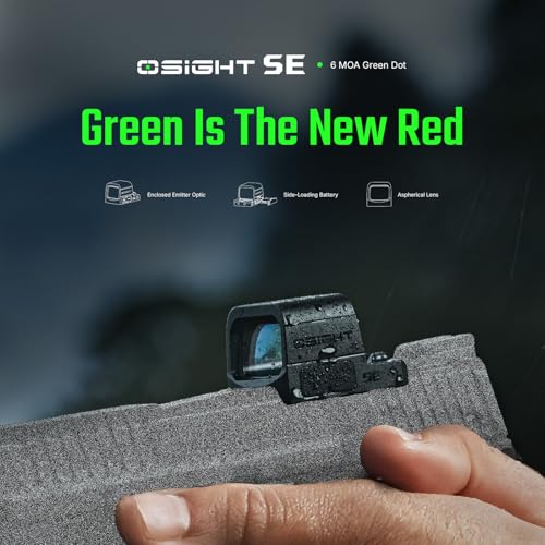 OSIGHT SE 6 MOA Green Dot Enclosed Micro Sight with RMSc/K Footprint, Parallax-Free Durable Optic for Subcompact Setups - Image 3