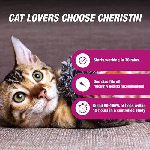 Cheristin Flea Treatment & Prevention for Cats | Fast acting topical flea treatment for cats over 1.8 lbs | 6 Count - Image 5