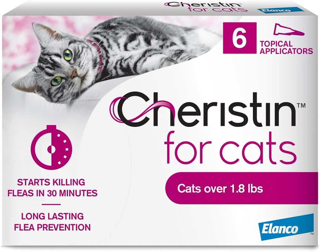 Cheristin Flea Treatment & Prevention for Cats | Fast acting topical flea treatment for cats over 1.8 lbs | 6 Count - Image 1