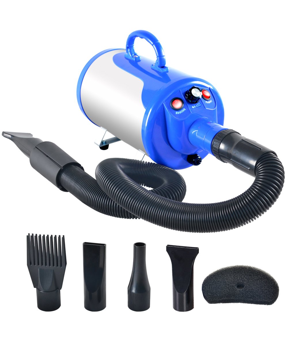 SHELANDY Groomer Partner Pet Hair Force Dryer Dog Grooming Blower with Heater (Blue) - Image 1
