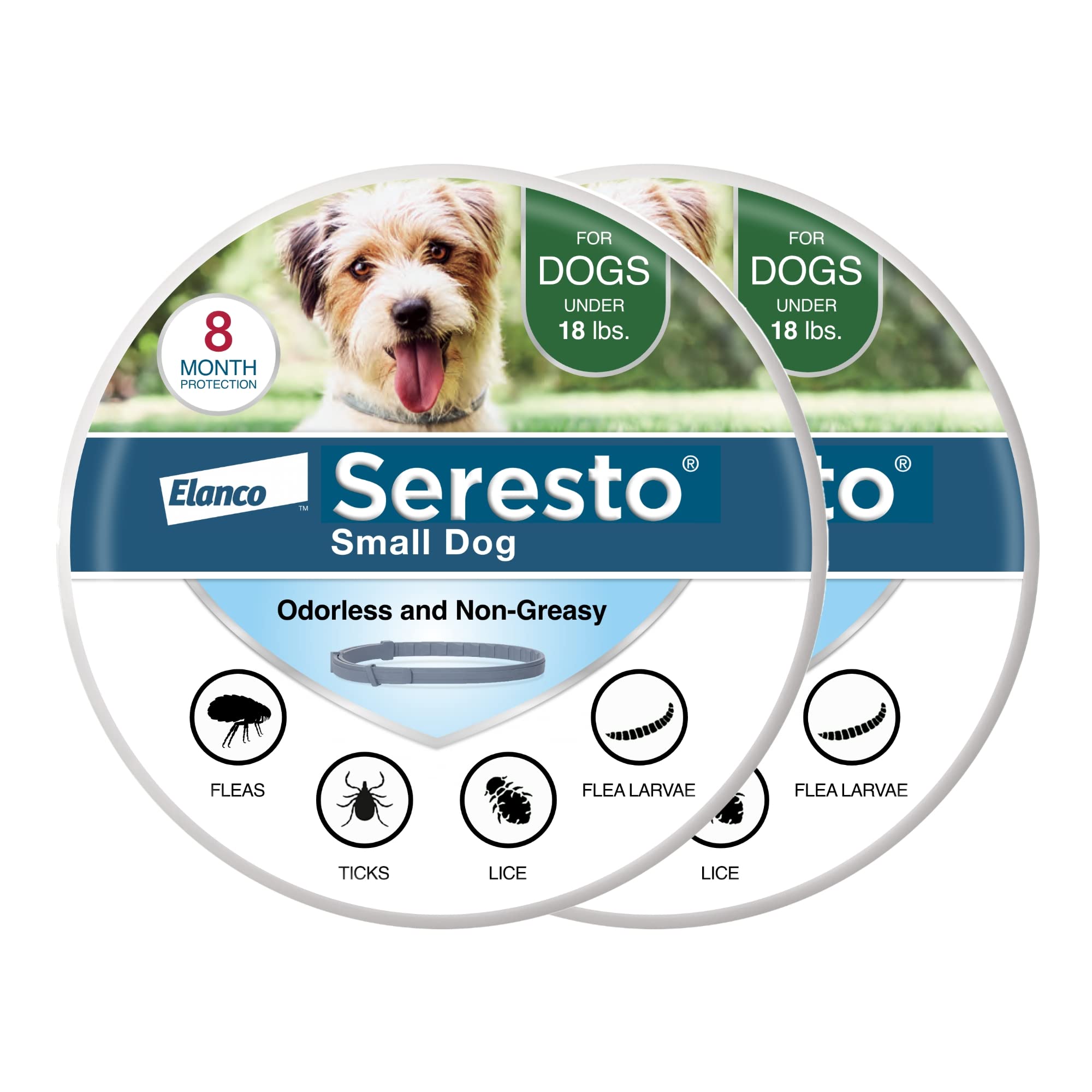 Seresto Small Dog Vet-Recommended Flea & Tick Treatment & Prevention Collar for Dogs Under 18 lbs. | 2 Pack - Image 2