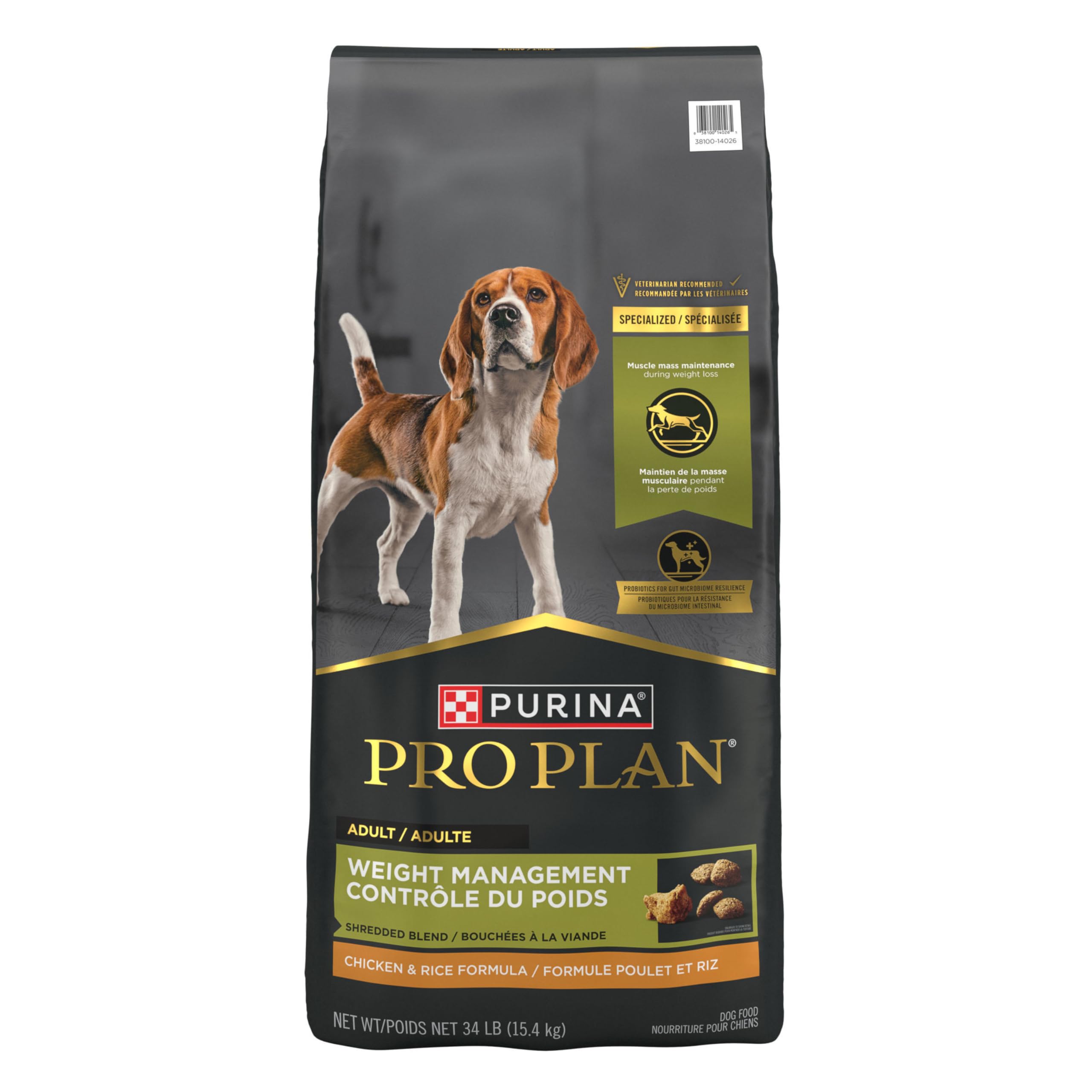 Purina Pro Plan Weight Management Dog Food Dry, Shredded Blend Chicken and Rice Formula - 34 lb. Bag - Image 7