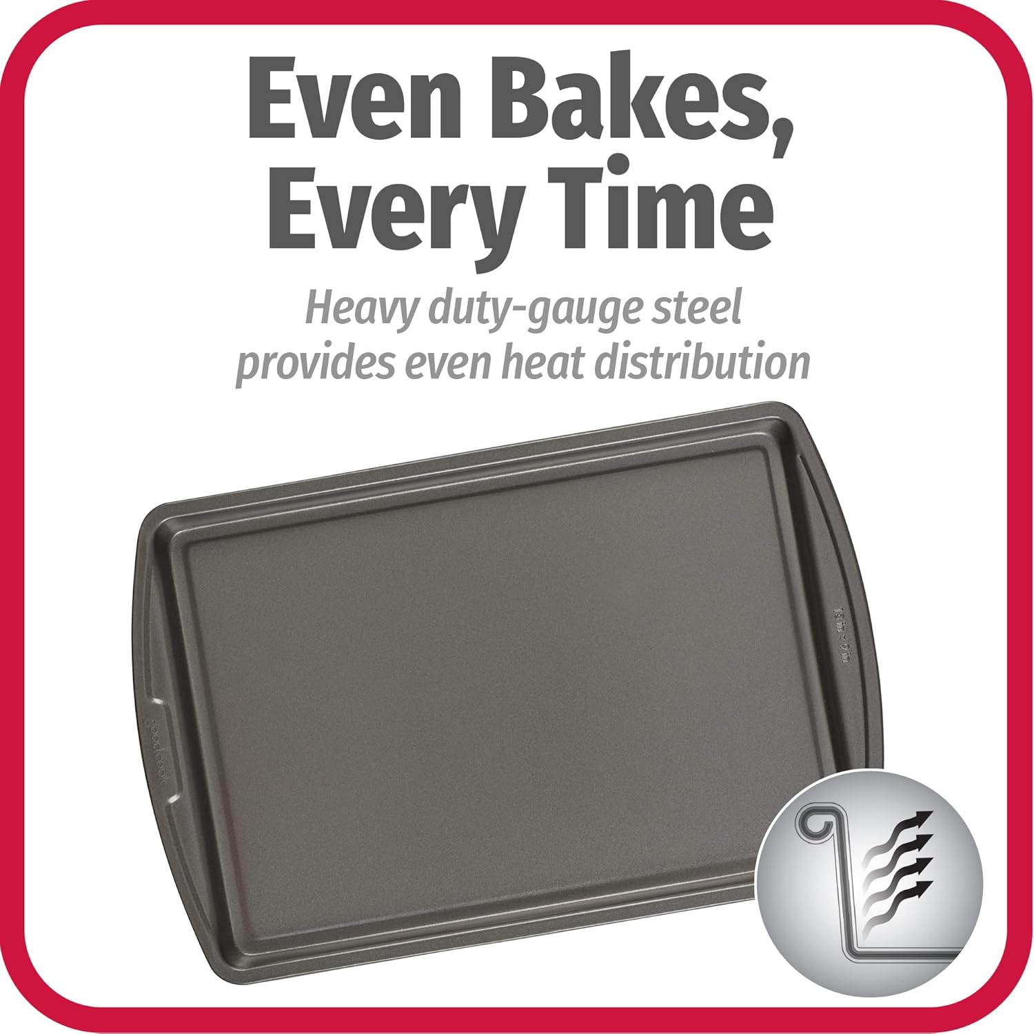 GoodCook Everyday Nonstick Carbon Steel 13” x 9” Baking Sheet Set, 3 Pack – Standard-Sized Carbon Steel Cooking Pans, Bakeware Set, Cookie Sheets for Baking, Oven Pan Set