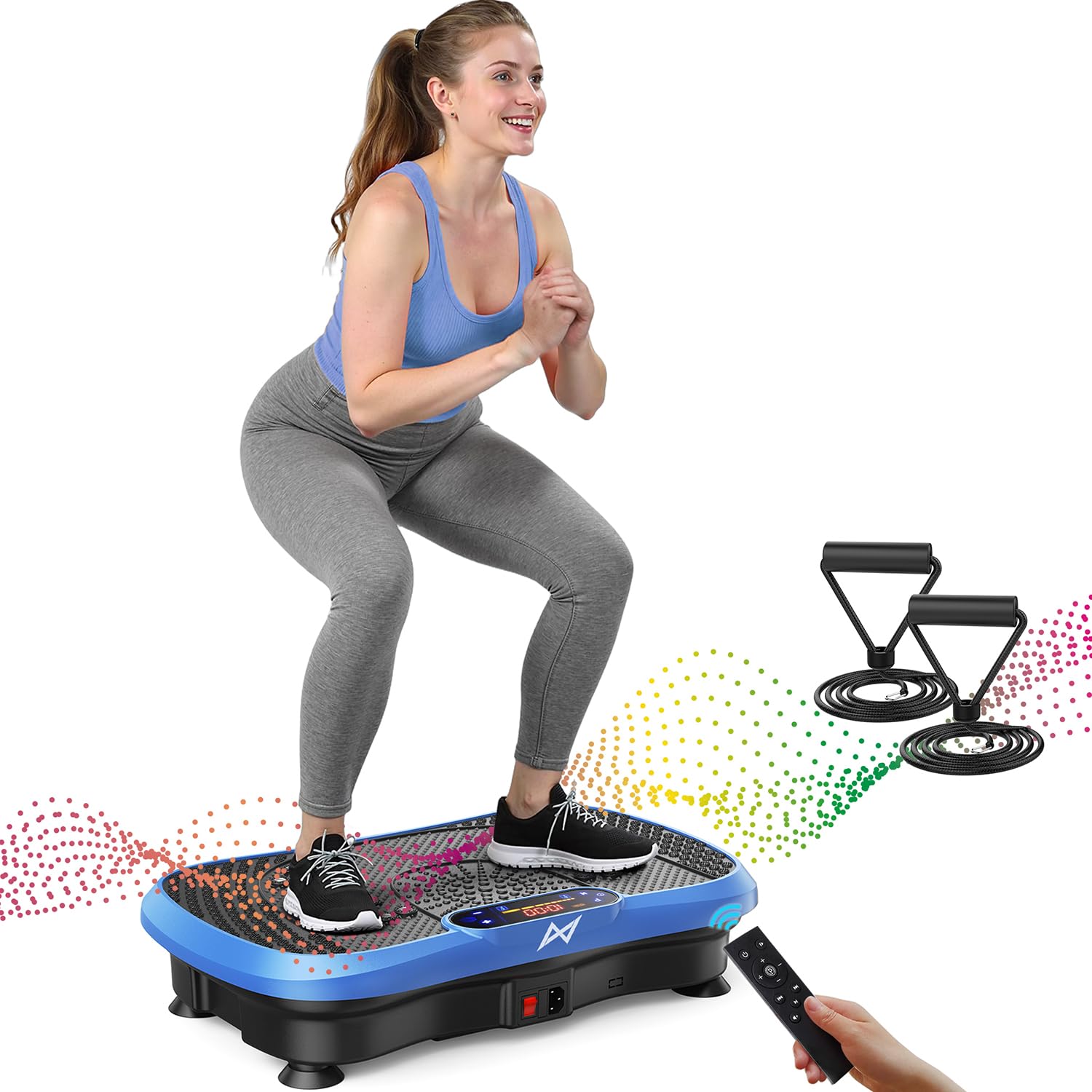 AXV Vibration Plate Fitness Platform Exercise Machine Vibrating Shaking Full Body Shaker Workout Vibrate Stand Shake Board Sport for Weight Loss Fat Burner for Gym Home Office - Image 1