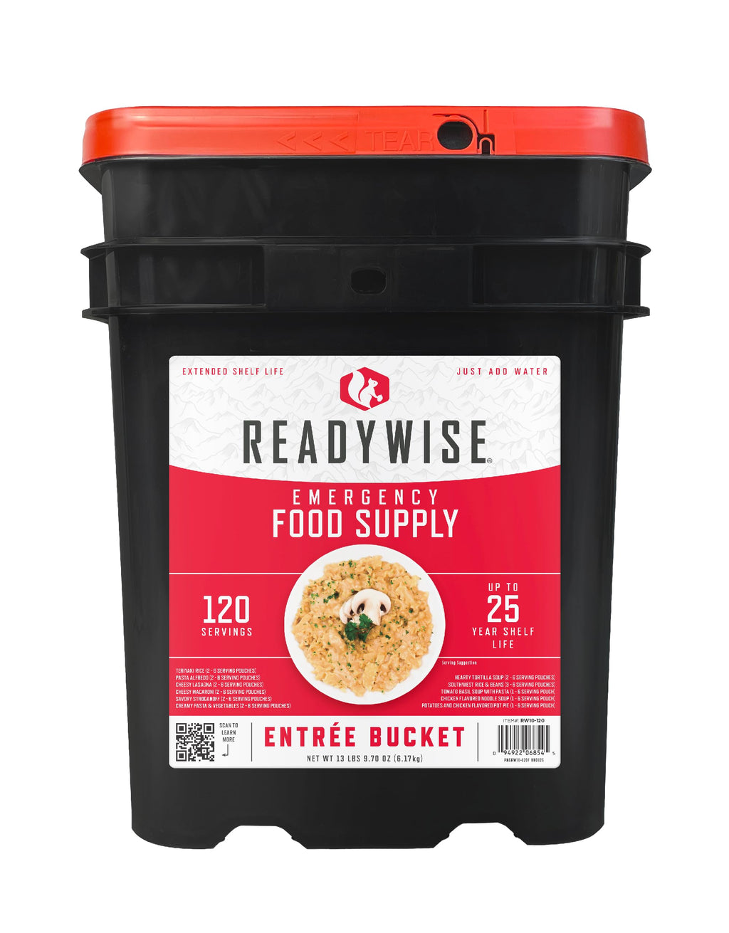 ReadyWise Emergency Food Supply - 120 Servings Favorites Sample Bucket, Survival Food Kit, Freeze Dried Prepper Food & Dehydrated Meals for Camping Essentials & Backpacking, up to 25 Year Shelf Life - Image 1