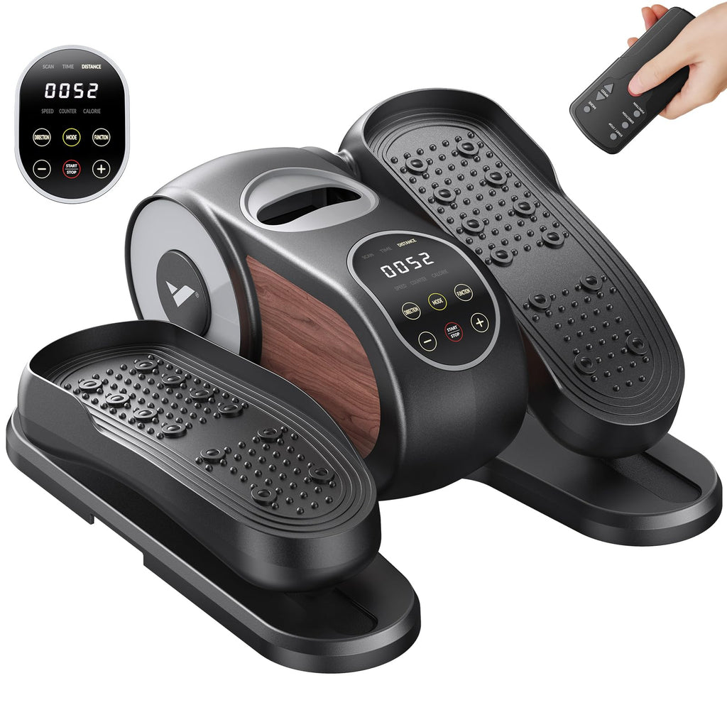 MERACH Under Desk Elliptical Machine, Leg Exerciser While Sitting for Seniors with Remote Control & 12-Speeds, Quiet Portable Electric Seated Pedal Exerciser Machine for Home Office (Black) - Image 1