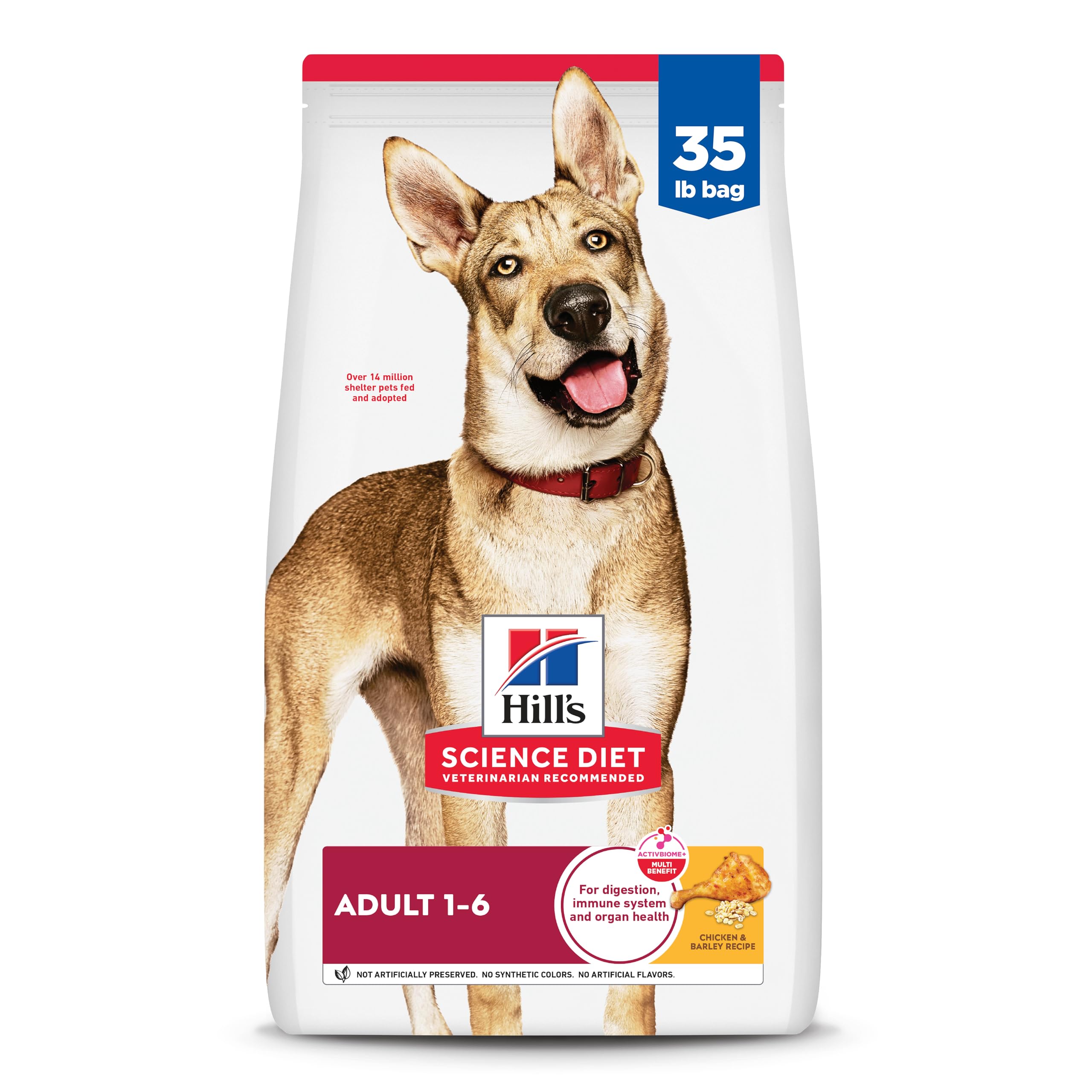 Hill's Science Diet Adult 1-6 Dry Dog Food, Chicken & Barley, 35 lb. Bag - Image 1