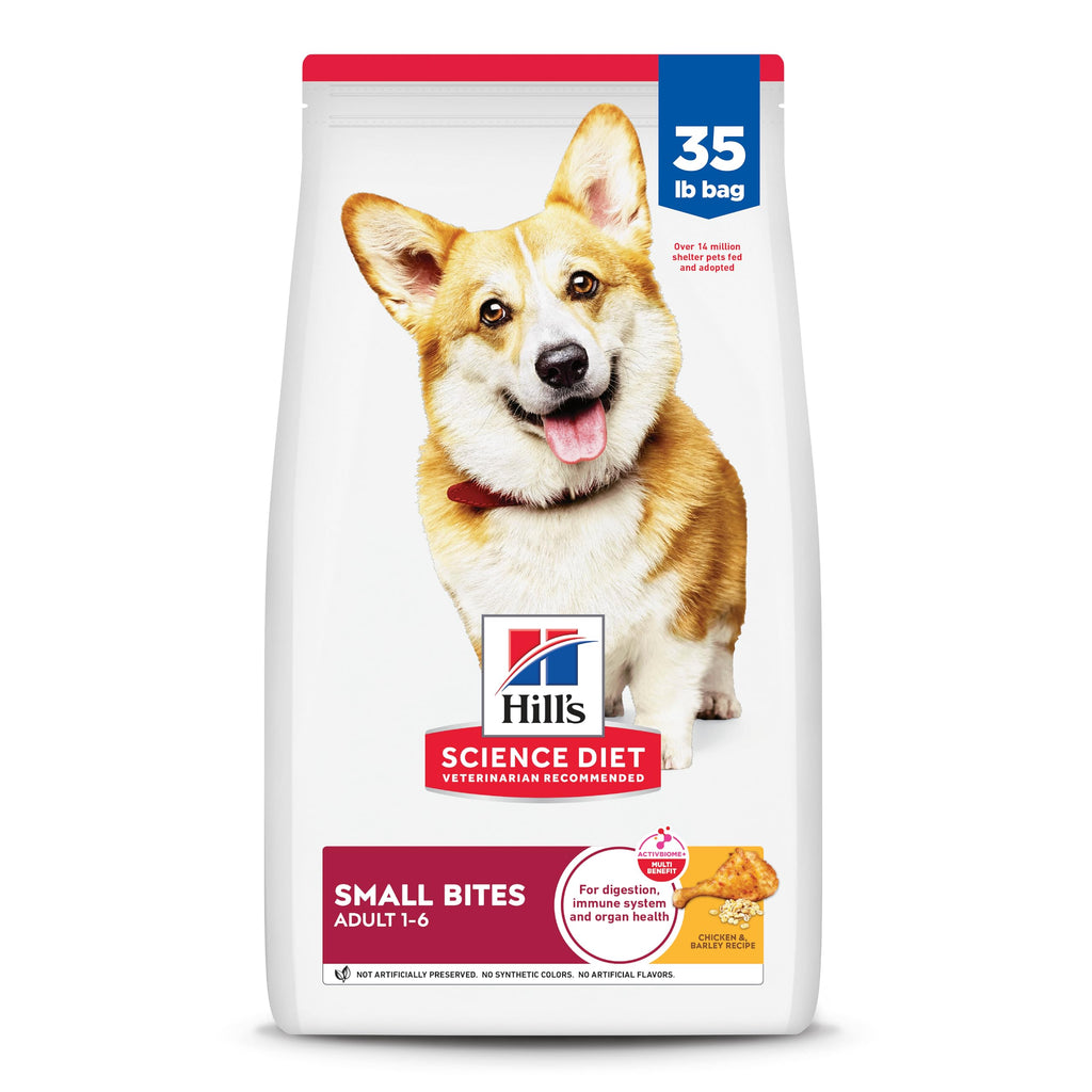 Hill's Science Diet Adult 1-6 Small Bites Dry Dog Food, Chicken & Barley, 35 lb. Bag - Image 1