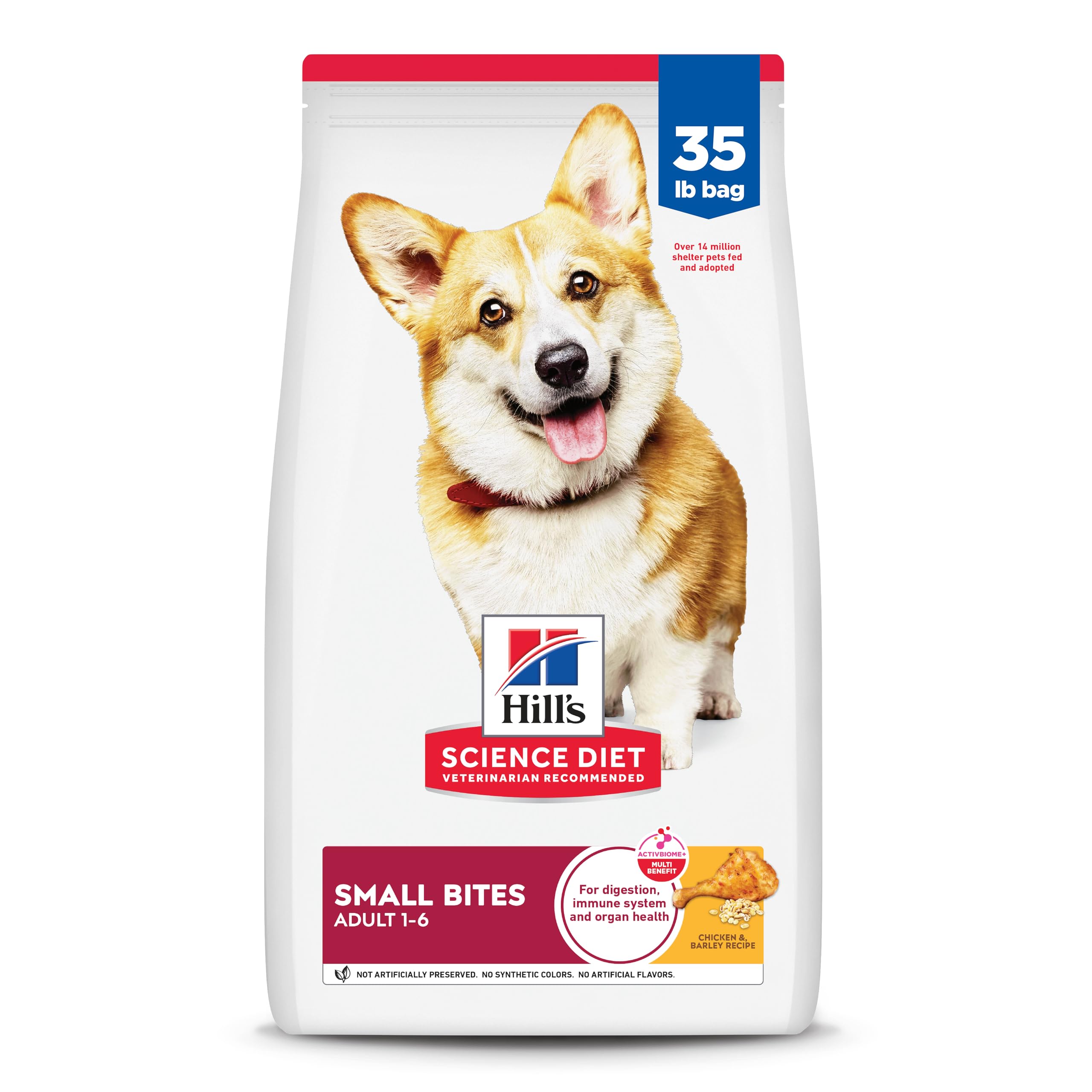Hill's Science Diet Adult 1-6 Small Bites Dry Dog Food, Chicken & Barley, 35 lb. Bag - Image 1