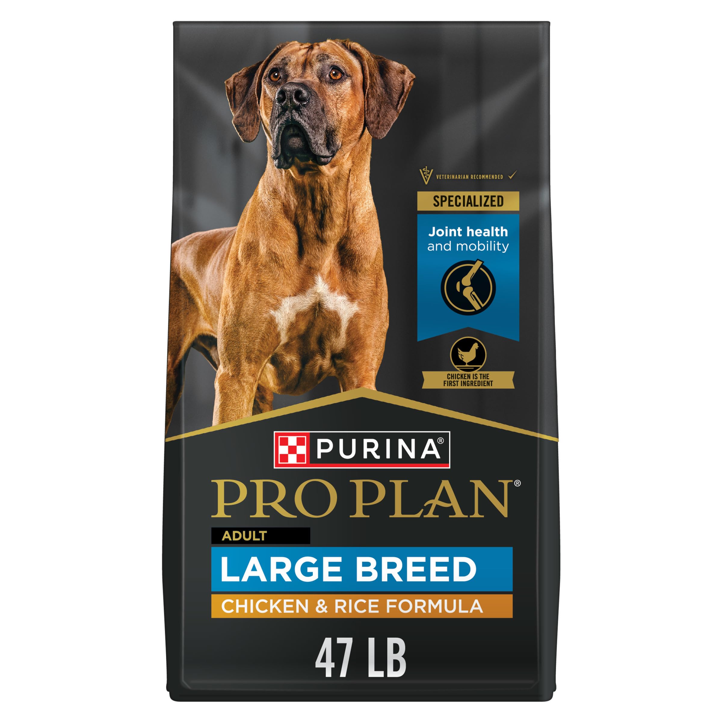 Purina Pro Plan High Protein, Digestive Health Large Breed Dog Food Dry, Chicken and Rice Formula - 47 lb. Bag - Image 1
