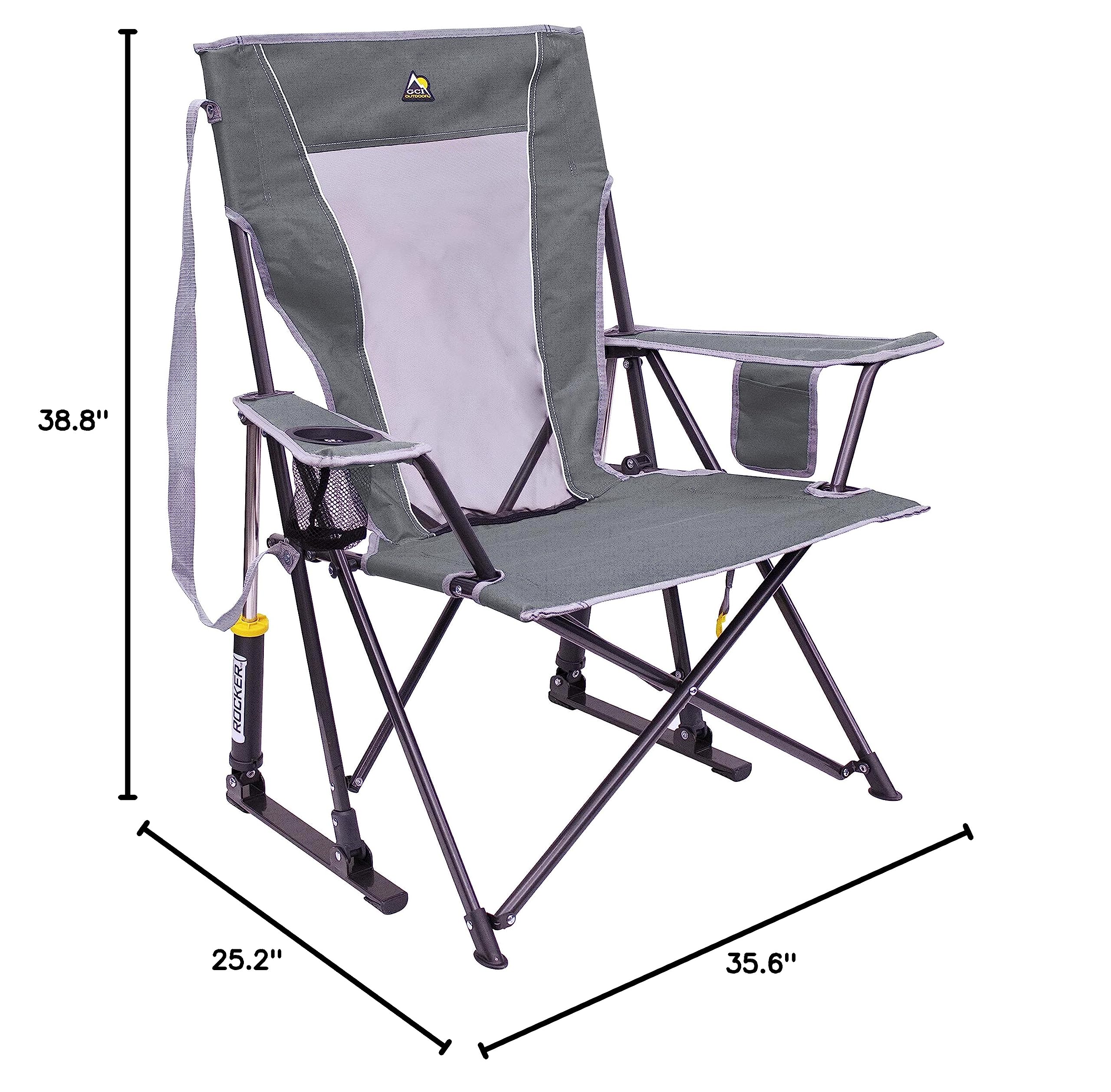 GCI Outdoor Comfort Pro Rocker Outdoor Rocking Chair with Beverage Holder - Image 8